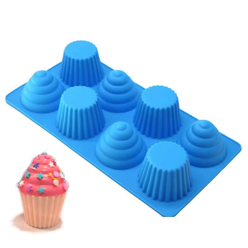 X-Haibei Great Ice Cream Cone Cupcake Soap Pan Bakeware 8-cavity Tray - Image 1